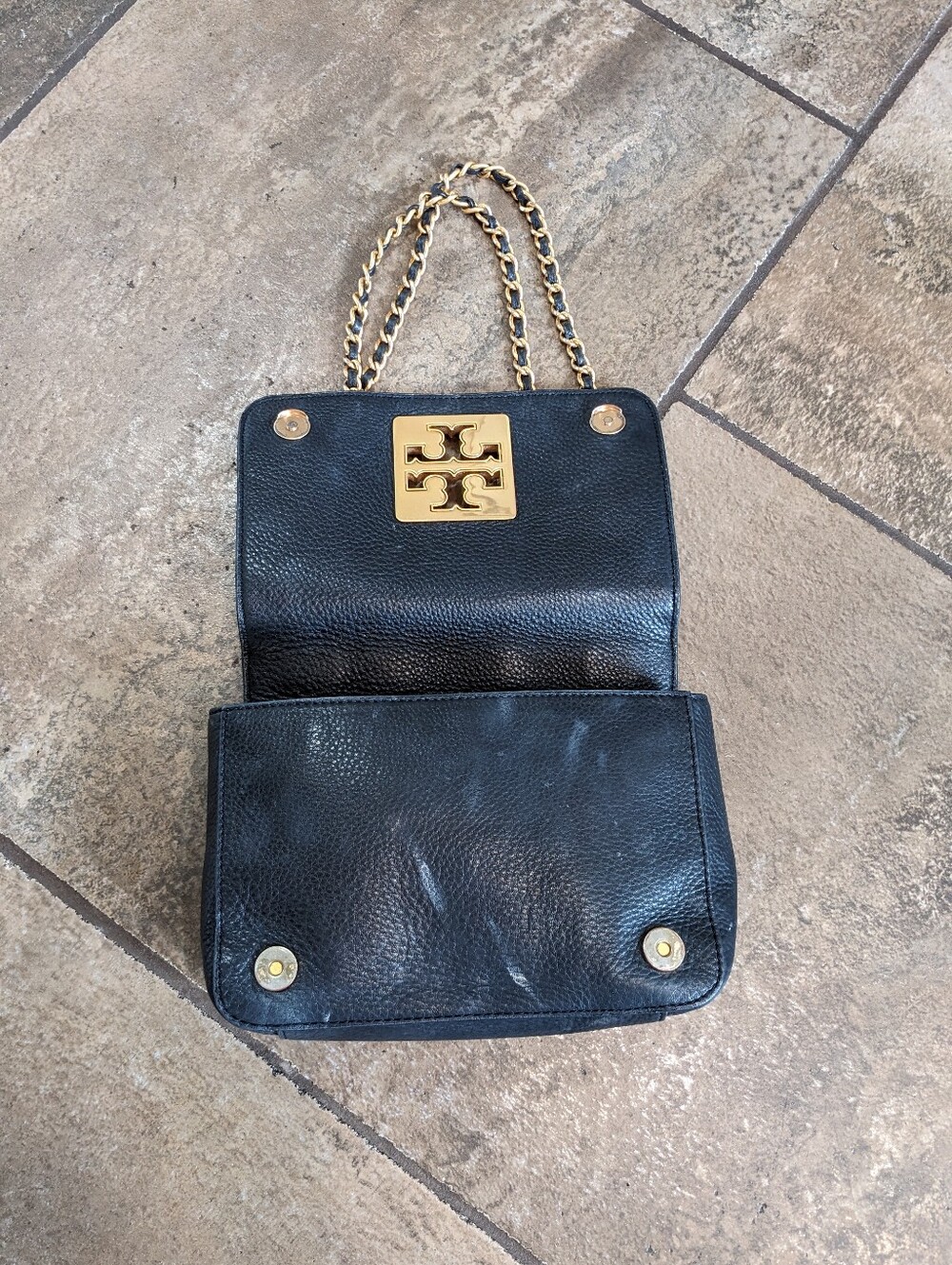 Tory Burch Britten Pebbled Leather Gold Chain Luxury Crossbody/Shoulder Bag π€ - Picture 17 of 17